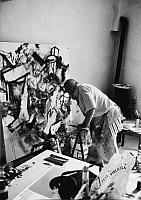 Bert Jäger im Atelier in Pietrabruna, 1988