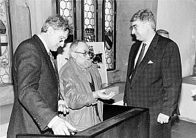 Wolfgang Heidenreich, Bert Jäger, Oberbürgermeister Rolf Böhme: Verleihung Maria Ensle Preis, 1994